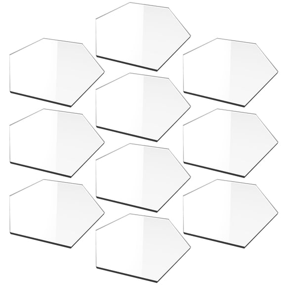 unbranded  10 Pcs Hexagonal Transparent Acrylic Message Board Circle for Sign Wall Mirror