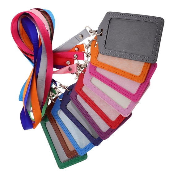YSNOOWE 10Pcs Transparent Badge Holders with Metal Buckle Strap for Office Id Cards Multi Color