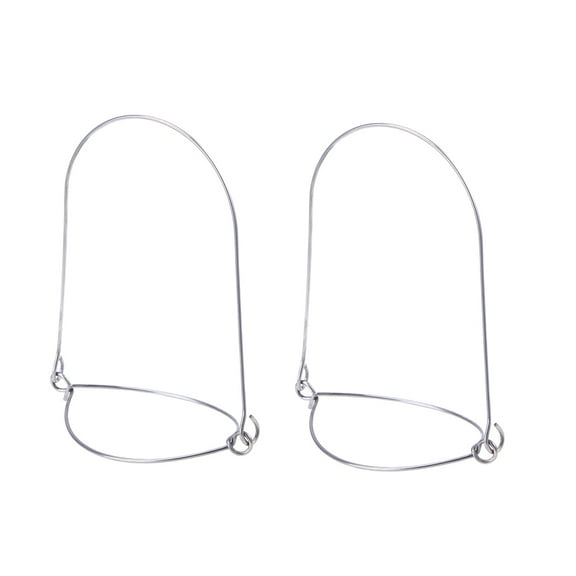 LITINKIMI Stainless Steel Wire Handles Hanging Silver 10Pcs 4.1x4.9in