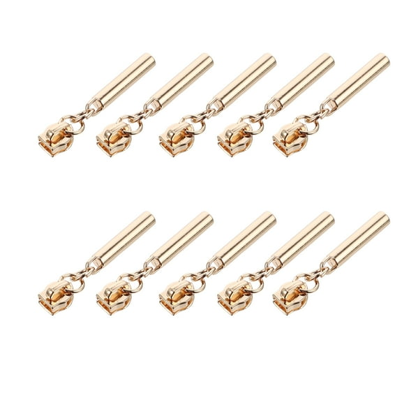 BESTYASH DIY Metal Zipper Pulls Golden Zinc Alloy for Bags and Coats 10Pcs