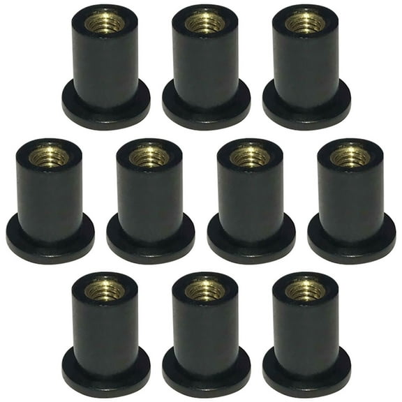 unbranded  10 Pcs Metric Nut Rubber Well Nuts Motorcycle Parts Wheel Windscreen Child Black
