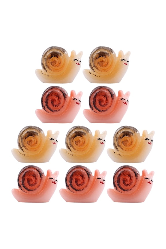 10 Pcs Mini Snail Figures Live Aquarium Snails Snail Ornament 2.40X1.80X0.90CM