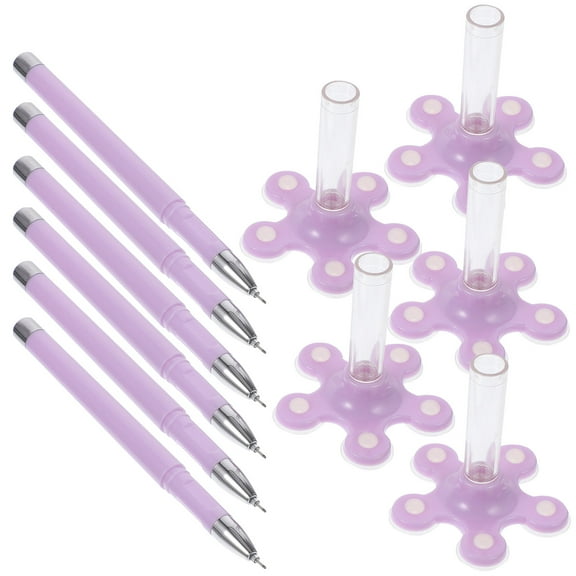 unbranded  10 Pcs Mobile Phone Holder Ballpoint Pens Black Cell Cellphone Stand Violet