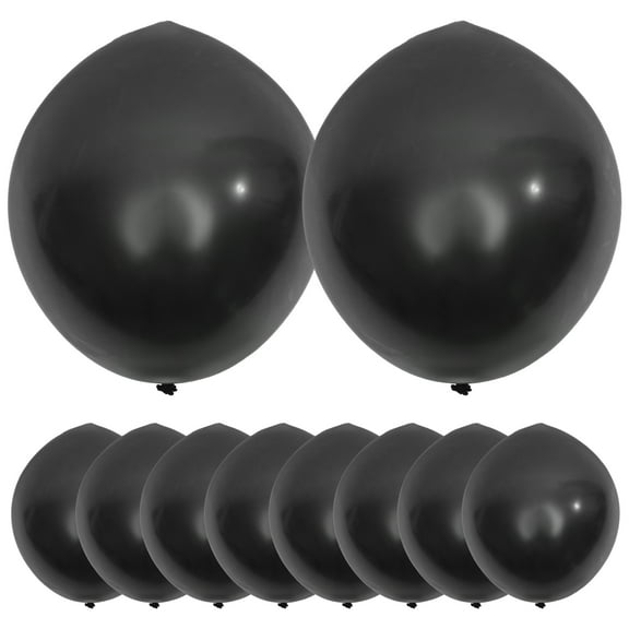 unbranded 10 Pcs Neon Big Balloon Health-friendly Balloons Baby 33X21CM Black