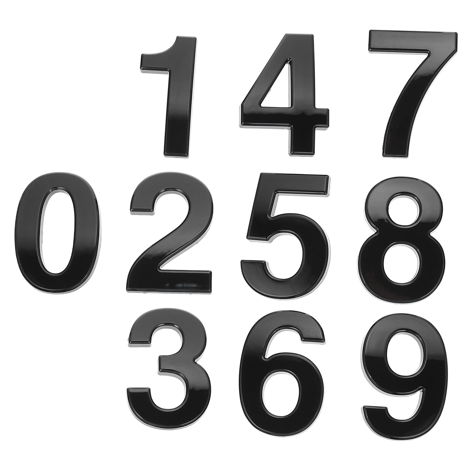 WHAMVOX Black Self Adhesive ABS Plastic House Numbers for Decor Durable Waterproof 09