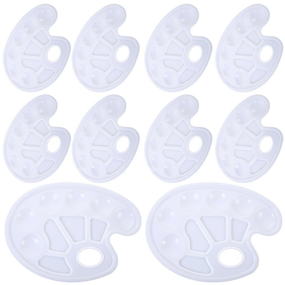 unbranded 10 Pcs Paint Pallets Watercolor Oil Palette Lightweight Tray White