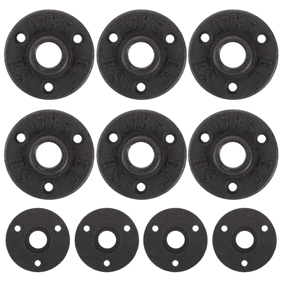 unbranded 10 Pcs Pin Press Plate Wrench Malleable Floor Flange Size 2 Black