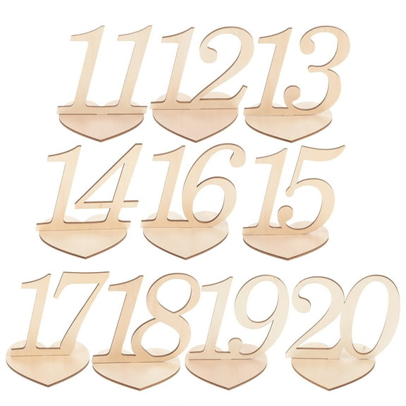 10 Pcs Wooden Table Numbers for Wedding Party and Catering
