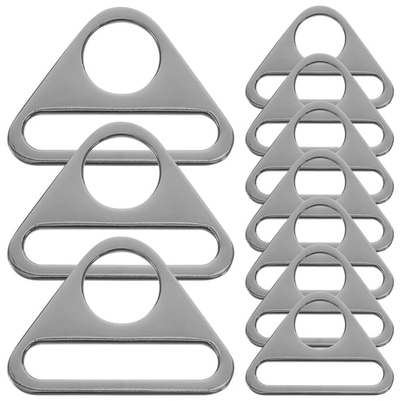 unbranded  10 Pcs Replacement Crafts Buckles Triangle Shaped Turntable Carabiner Heavy Duty Rings Black