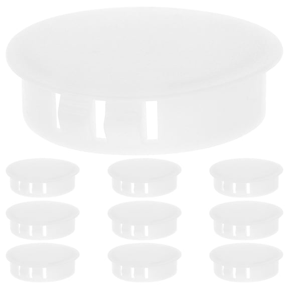 YSNOOWE 10Pcs White Plastic Bumper Hole Plugs for Furniture Decoration and Home Improvement