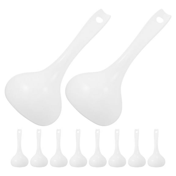 unbranded 10 Pcs Spoon Bent Asian Clear Soup Bun Ramen Foam Envelope White