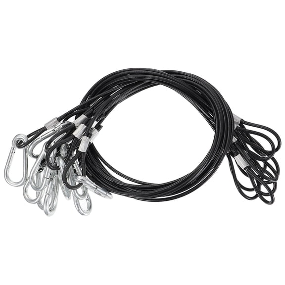 unbranded 10 Pcs Stainless Steel Hanger Rope Hanging Wire with Hook Drillable Black