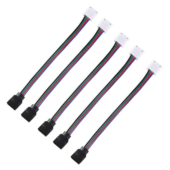 OUNONA RGB LED Light Strip Connector 4 Pin Solderless Jumper for Connecting 10mm Wide Strips Flexible and Plastic