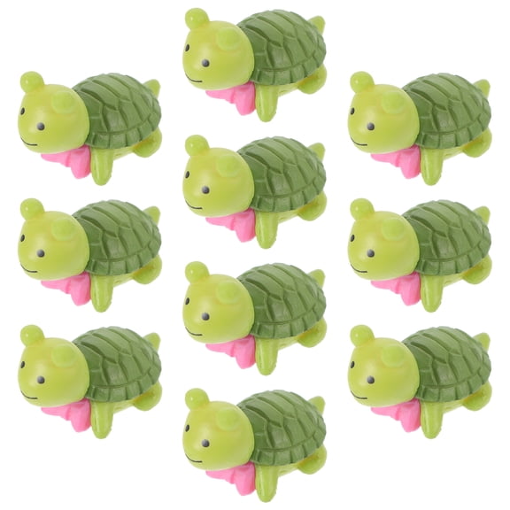 GOOHOCHY Plastic Turtle Decor for DIY Terrarium and Photos Green Mini Figurine for Kids Gifts and Home Adornment 10pcs