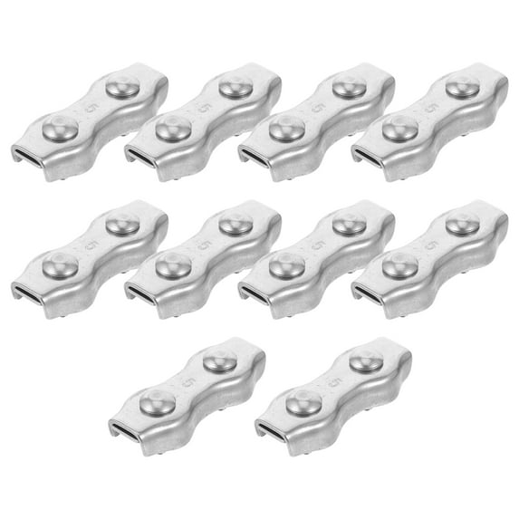 LITINKIMI Steel Cable Clamp Silver 10Pcs 1.93X0.71X0.59In 304 Stainless Steel