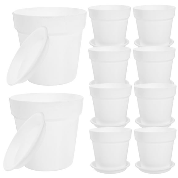 unbranded 10 Sets Bonsai Tree Imitation Pottery Plastic Flower Practical Plant