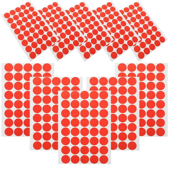 Red Adhesive Dot Stickers for Decoration Self-Adhesive Paper Wide Applications 10 Sheets