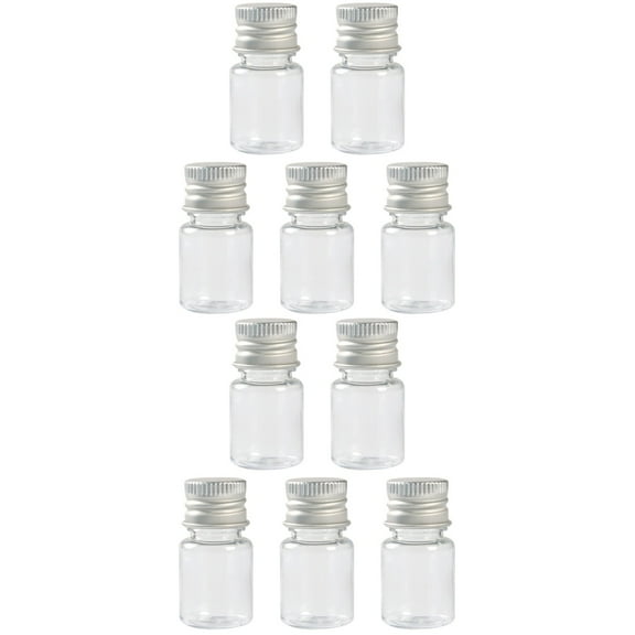 unbranded 10 pcs Clear Flat Test Tubes with Screw Caps 5ml Gumball Candy Tubes Bean Cookie Nuts Bottle Refillable Essential Oil Containers