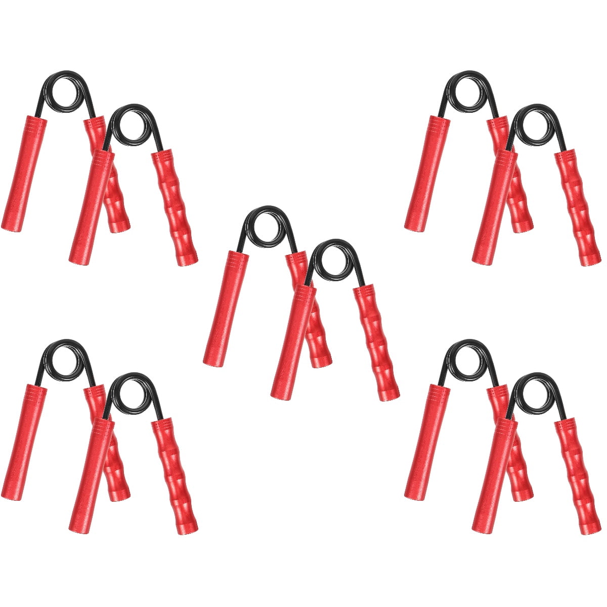 SKISUNO Hand Grip Strengthener Red Spring Steel for Fitness Finger Exerciser with Comfortable Handle 10Pcs
