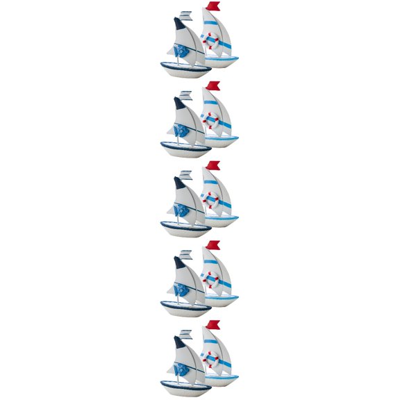 unbranded 10 pcs Mediterranean Sailboat Ornament Sailboat Model Beach Nautical Sailing Boat Ornament