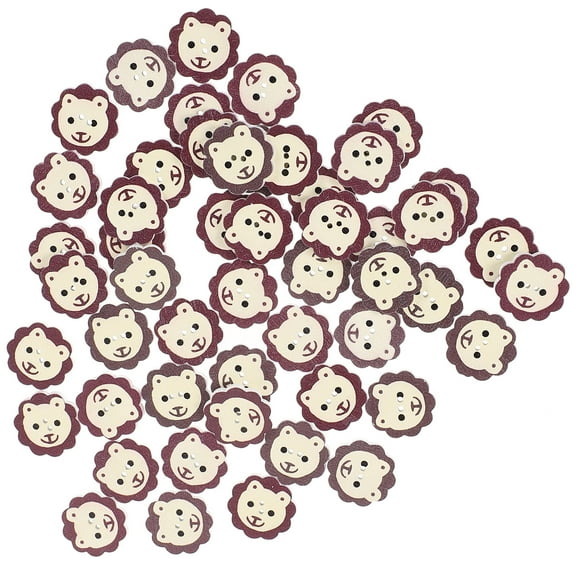 unbranded 100 Pcs Buttons for Baby Cardigans Embellishments Lion Wooden Decorative