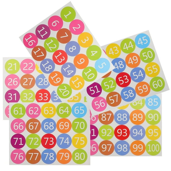 unbranded 100 Pcs Classroom Dots for Floor Label Stickers White Labels Numbers Mailbox Office