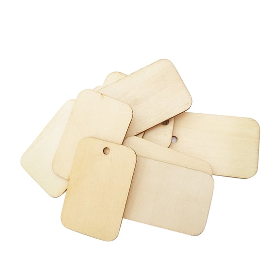 100 Pieces Khaki Wooden Circle Hanging Tags for Wedding Decorations, Lightweight Tags for Party Favors