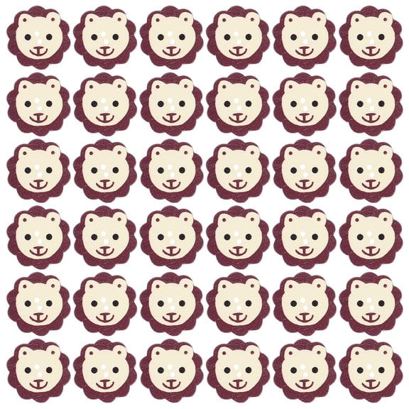 unbranded 100 Pcs Decor Lion Wooden Buttons Clothing Decoration Shirt Baby Child
