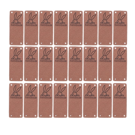 unbranded 100 Pcs Embossed Label Suede Leather Label Clothing Label for Coats 5x2cm Brown