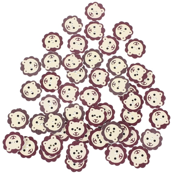 WASHWEPE Creative Buttons Multi Color Wood for Artisans Clothing 100Pcs 0.8x0.8x0.08in