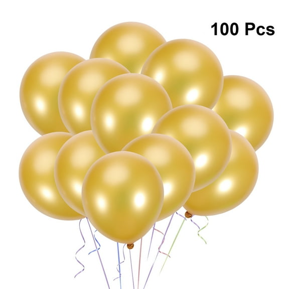 unbranded 100 Pcs Happy Birthday New Year Balloon Art 10.00X6.00X0.10CM Golden