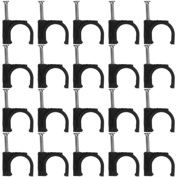 unbranded 100 Pcs J Clamp Half Fixtures Hose Cable Holder Clips Black