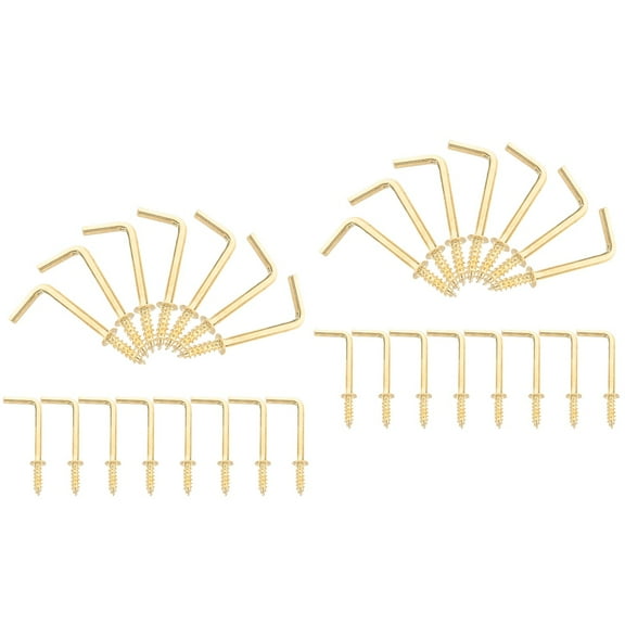 unbranded 100 Pcs L-shaped Screw Self-tapping Screws Picture Frame Hanging Screw Hooks Metal Screws