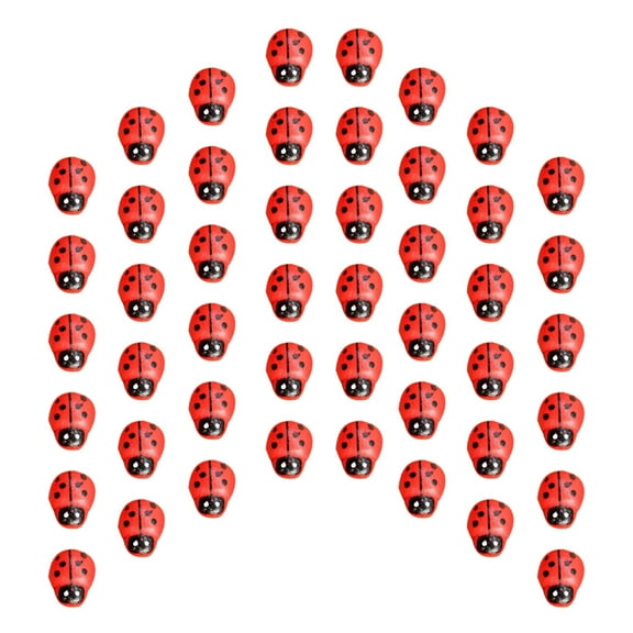Lifelike Wooden Ladybug Ornament for Doll Color Adds Joyful Atmosphere 100pcs