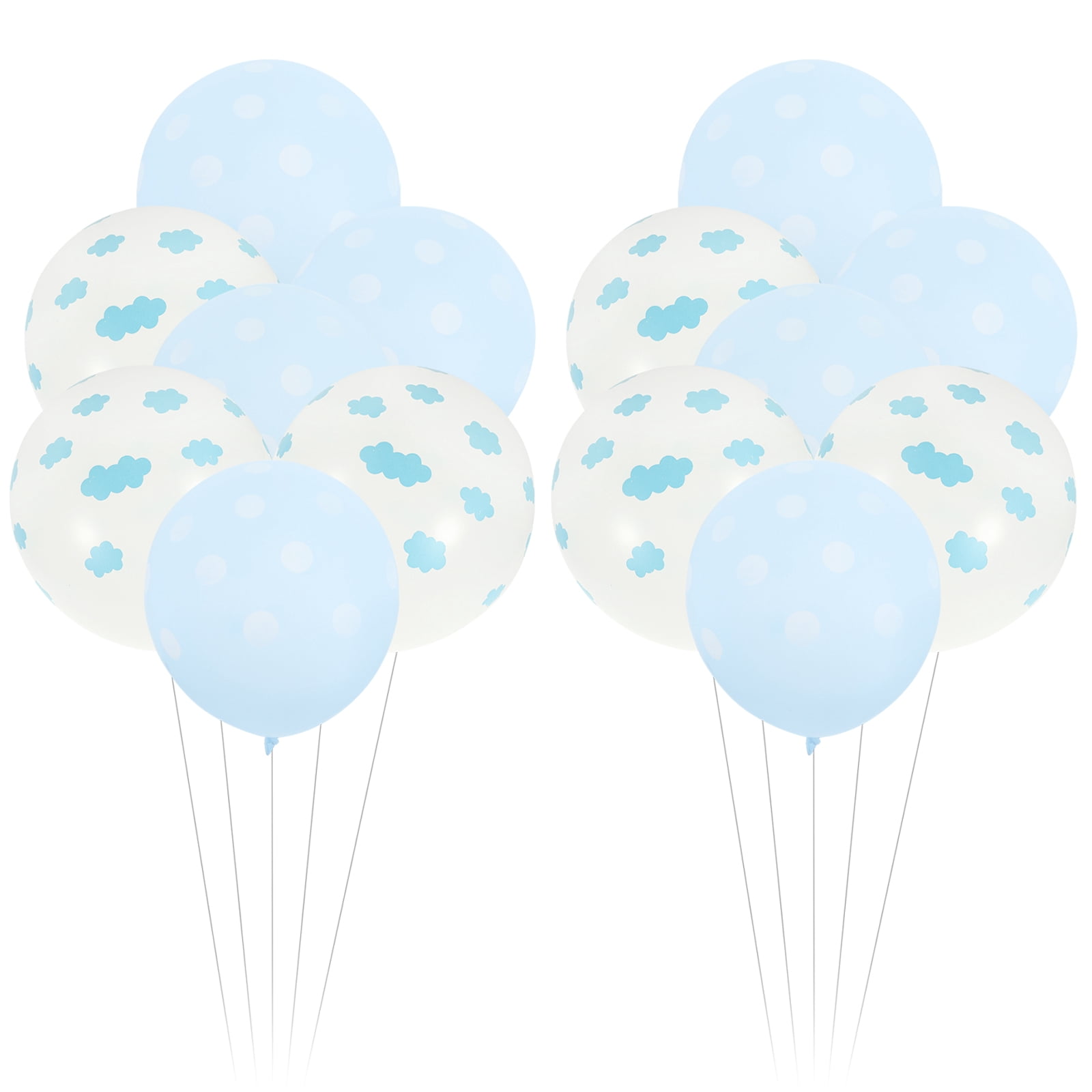 unbranded  100 Pcs Light Blue Metallic Balloons for Kids White Wedding Decor Child