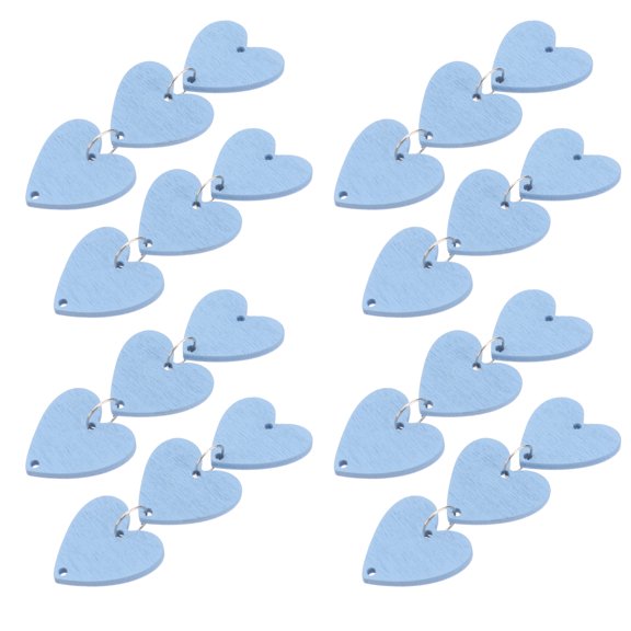 WHAMVOX Blue DIY Wooden Wall Plaque Family Calendar Crafts with 100 Pcs Timber Discs and Metal Rings for Home Decoration