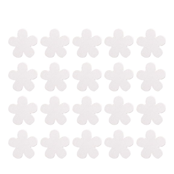 DECORNIJIA Table Centerpiece Decor Flower Shaped Wooden Slices White 100pcs