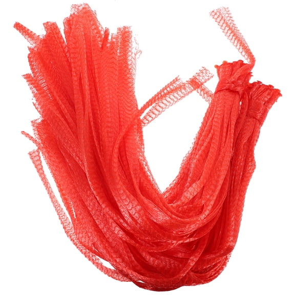 Houderco Mesh Grocery Bag Nylon Red For Kitchen 100Pcs 27.51X15.72X0.04in