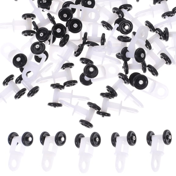 unbranded  100 Pcs Sliding Wheel Adjustable Curtain Rod Tape Track White