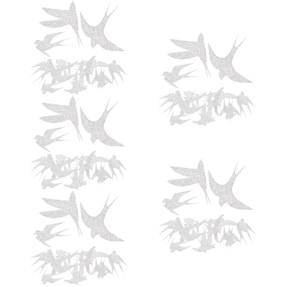 LITINKIMI PVC Bird Shaped Decals Silver Anti-Collision for Window Decoration