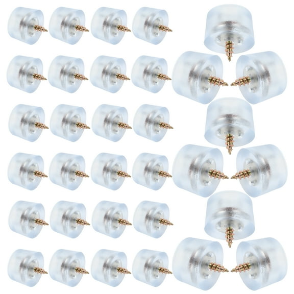 unbranded 100PCS Screw on Feet Pads Clear Round Shape Non-Slip Furniture Floor Pads Furniture Floor Protectors Non Slip Leg Grippers