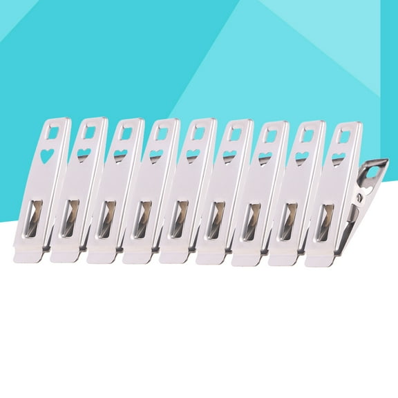 unbranded 100PCS Stainless Steel Clothespins Multifunctional Laundry Clips Windproof Photo Clips for Underwear Socks Drying