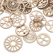 LITINKIMI Vintage Wooden Gear Wall Decorations, Assorted Colors, 100 Pieces, 1.4 x 1.4 x 0.6 Inches for Crafting and Projects