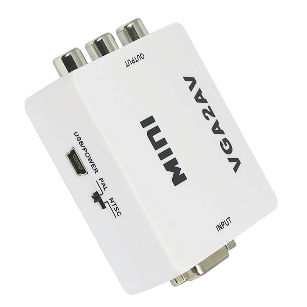 Convertisseur VGA Vers AV LEDMOMO 1080P - Mini Adaptateur PC à TV, Auto-détection PAL/NTSC, Pour Vidéoconférence, Présentation