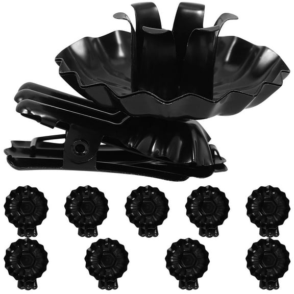 TEHAUX Black Metal Candle Clips for DIY Use Christmas Tree Holder Stable and 10Pcs