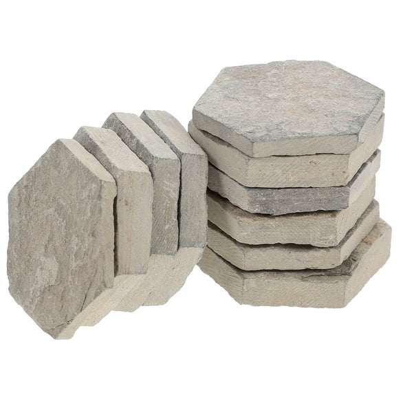 unbranded 10Pcs Aquarium Rock Decor Turtle Landscaping Bricks Natural Rock Slices For Reptile Terrarium And Aquatic Pets To Rest For Fish Tank Ornament Multi