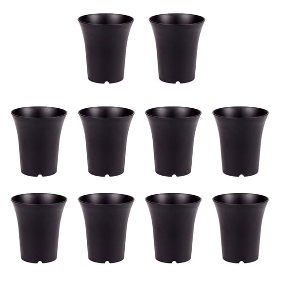 10 Pcs Plastic Flower Pot Plastic Planter Black Planter Flowerpot Black Plant Pot Flower Plant Pot Office