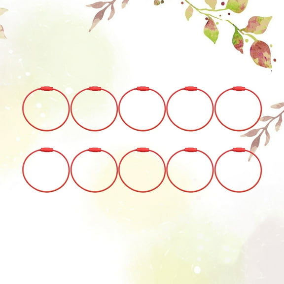 LOLIPPYY 10Pcs Fancy Keychain Red Iron Fashion Retro Simple Durable for Keychain Parts