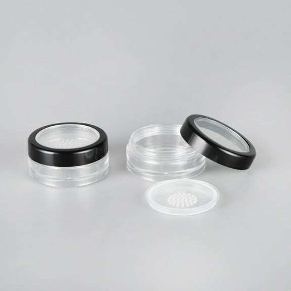 Milisten Black Portable Refillable Powder Box for Loose and Honey Powder, Compact and Storage Case for Makeup