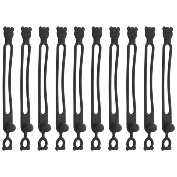 unbranded 10Pcs Silicone Cable Ties Silicone Cord Wraps Cable Organize Straps Cord Organizers for Desk Office